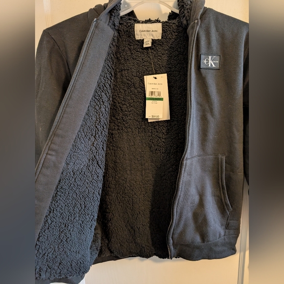 NWT Calvin Klein Kids Black Zip-Up Hoodie - Picture 8 of 13